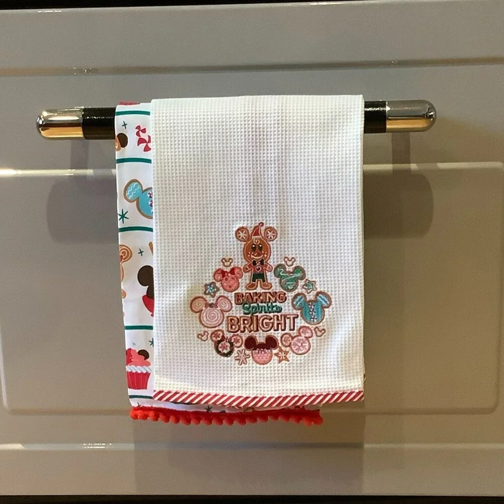 Disney Holiday Decorative Hand Towels, New, & Keepsake Campbells Soup Ornament - Picture 2 of 5